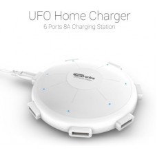 Deals, Discounts & Offers on Mobile Accessories - Portronics UFO Home Charger, POR 343 8 A Mobile Charger with Detachable Cable(White, Cable Included)