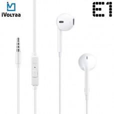 iVoltaa Earnetic E1 Wired Earphone with Mic and in-Line Remote (White) iVoltaa Earnetic E1 Wired Earphone with Mic and in-Line Remote (White)