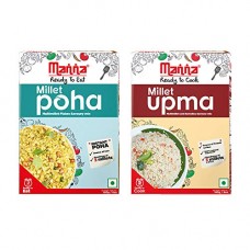 Deals, Discounts & Offers on  - Manna Ready to Eat Millet Poha & Ready to Cook Millet Upma, Breakfast Combo Pack of 2, 180g Each