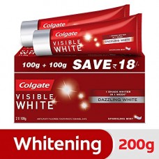Deals, Discounts & Offers on Personal Care Appliances -  Colgate Visible White Dazzling White Toothpaste, Sparkling Mint - 200gm (Saver Pack)