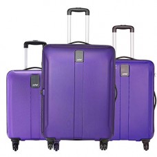 Deals, Discounts & Offers on  - [Rs.1000 Cashback] Safari Thorium Sharp Anti-Scratch Combo Set of 3 Purple Small, Medium & Large Check-in 4 Wheel Hard Suitcase