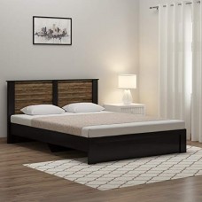 Deals, Discounts & Offers on  - [Rs.250 Cashback] Spacewood Joy Queen Size Engineered Wood Bed (Particle Board - Natural Wenge)