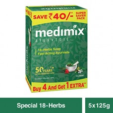 Deals, Discounts & Offers on Personal Care Appliances -  Medimix Ayurvedic Classic 18 Herbs Soap, 125 g (4 + 1 Offer Pack)