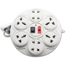 Deals, Discounts & Offers on  - Spartan Round 8 socket extension board extension cord 8 Socket Surge Protector(White)