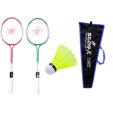 Deals, Discounts & Offers on  - StarX Double Shaft with Double Wiring Aluminium 1 Pair Badminton Racket and Shuttle Cock (Multicolour)