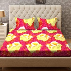 Bombay Dyeing Double Bedsheet with 2 Pillow Covers, Red Bombay Dyeing Double Bedsheet with 2 Pillow Covers, Red