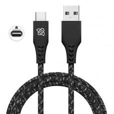 Flybot Tor Rugged Polyester Braided Unbreakable 3A Type C Fast Charging Cable (Length - 1.5 Meter, Color - Grey) Flybot Tor Rugged Polyester Braided Unbreakable 3A Type C Fast Charging Cable (Length - 1.5 Meter, Color - Grey)