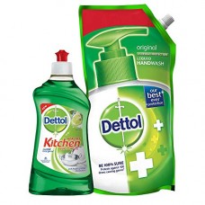 Dettol Kitchen Gel - 400 ml (Lime) with Dettol Original Liquid Soap Refill - 750 ml Dettol Kitchen Gel - 400 ml (Lime) with Dettol Original Liquid Soap Refill - 750 ml