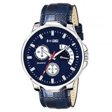 Deals, Discounts & Offers on  - NESROR Blue Leather Band Round Blue dial Latest Analog Stylish Watch