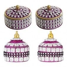 Angelic Brass Jewellery with Sindoor Box (7 cm x 7 cm x 5 cm, Purple) Angelic Brass Jewellery with Sindoor Box (7 cm x 7 cm x 5 cm, Purple)