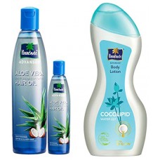 Deals, Discounts & Offers on  - Parachute Advansed Aloe Vera Enriched Coconut Hair Oil, 250ml (Free 75ml) & Body Lotion, Cocolipid & Water Lily, 250 ml Combo