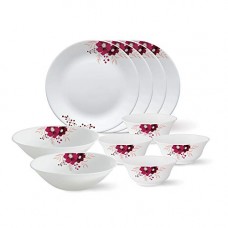 Deals, Discounts & Offers on Home & Kitchen - Larah by Borosil - Tiara Series, Paradise, 10 Pcs, Opalware Dinner Set, White