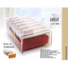Deals, Discounts & Offers on Home & Kitchen - Ganesh Plastic Spice Box Set, 6-Piece, Multicolour