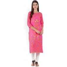 Deals, Discounts & Offers on Women - [Size S] Global DesiWomen Printed Straight Kurta(Multicolor)