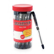 Deals, Discounts & Offers on  - Cello Maxriter Ball Pen Jar - 20 Blue Pens + 5 Black Pens + 5 Blue Refills