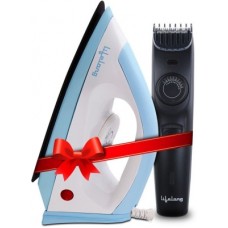 Deals, Discounts & Offers on Irons - Lifelong LLCMB01 1100 W Dry Iron (White, Blue) with Men's Trimmer (Black) Super Combo