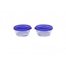 Deals, Discounts & Offers on Home & Kitchen - Signoraware Crystal Round Small Container Set with Seal, 280ml, Set of 2, Deep Violet