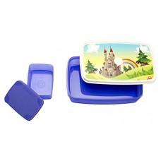 Deals, Discounts & Offers on Home & Kitchen - Signoraware Castle Easy Plastic Lunch Box Set, 2-Pieces, Violet