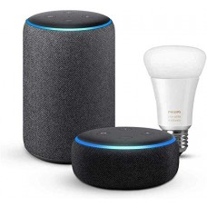 Deals, Discounts & Offers on  - Echo Plus (Black) bundle with Echo Dot (Black) and Philips Hue White Ambiance smart bulb