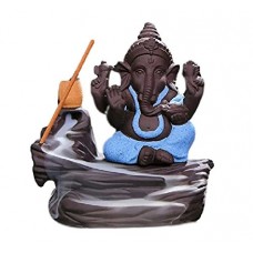 Deals, Discounts & Offers on  - Decora Craft Lord Bal Ganesha Smoke Fountain Polyresin Incense Burner with 10 Backflow Scented Cone Incense (Blue)