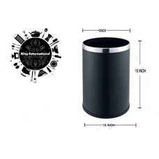 Deals and Offers on - King International Stainless Steel Black Coloured Plain Open Dustbin Open Dustbin 11 Litre (10'' X 15' Made in India) Deals, Discounts & Offers on - King International Stainless Steel Black Coloured Plain Open Dustbin Open Dustbin 11 Litre (10'' X 15' Made in India)