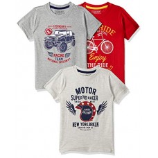 Deals, Discounts & Offers on  - (Size 2Y) Cherokee by Unlimited Boy's Regular fit T-Shirt (Pack of 3)(Colors & Print May Vary)