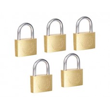 Deals, Discounts & Offers on  - SH Retail 25 mm Globe Pressing Brass Padlock with 3 Keys For Luggage Bag Small Security Purpose (Gold; Pack of 5)