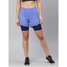 Deals, Discounts & Offers on Women - [Size 28, 34] HRX by Hrithik RoshanSolid Women Blue Sports Shorts