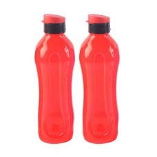 Deals, Discounts & Offers on  - Kuber Industries Plastic 2 Pieces Fridge Water Bottle Set with Flip Cap- 1000 ML (Red)