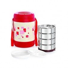 Deals, Discounts & Offers on Home & Kitchen - Cello Super Star Insulated 3 Container Lunch Carrier, Red