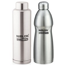 Deals, Discounts & Offers on Home & Kitchen - Nirlon Stainless Steel Water Bottle Set, 2-Pieces, Silver (FB_48841_48846)