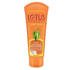 Deals, Discounts & Offers on Personal Care Appliances - Lotus Herbals Safe Sun 3-In-1 Matte Look Daily Sunblock SPF-40, 50g