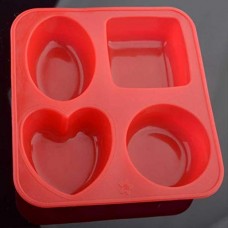 Deals, Discounts & Offers on Home & Kitchen - Clazkit Silicone Circle, Square, Oval and Heart Shape Soap Cake Making Mould, Multicolor