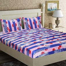 Deals, Discounts & Offers on  - Home Candy Elegant Levaes Microfiber Double Bed Sheet with 2 Pillow Covers