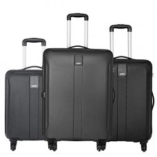 Deals, Discounts & Offers on  - Safari Thorium Sharp Anti-Scratch Combo Set of 3 Black Small, Medium & Large Check-in 4 Wheel Hard Suitcase