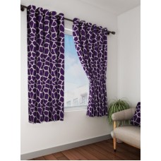 Deals, Discounts & Offers on  - Bombay Dyeing 153 cm (5 ft) Polyester Window Curtain (Pack Of 2)(Abstract, Purple)