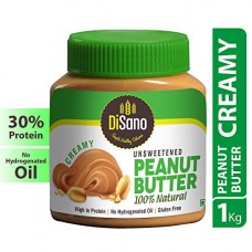 Deals, Discounts & Offers on Grocery & Gourmet Foods - DiSano All Natural Peanut Butter, Creamy, 30% Protein, Unsweetened, Gluten Free, 1 Kg