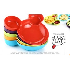 Deals, Discounts & Offers on  - Slings Unbreakable Micket Shaped Kids/Snack Serving Plate (Assorted Colors) (5)