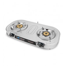 Deals, Discounts & Offers on  - Hotsun 2 Brass Burners Manual Stainless Steel Gas Stove (Model No: HGS-121)