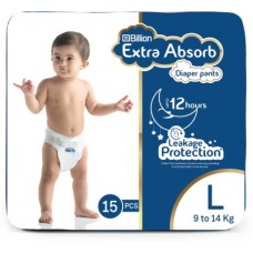 Deals, Discounts & Offers on Baby Care - Billion Extra Absorb Diaper Pants - L(15 Pieces)