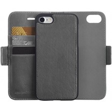 Deals, Discounts & Offers on  - AmazonBasics iPhone 8/7 PU Leather Wallet Detachable Mobile Cover, Dark Grey