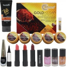 Deals, Discounts & Offers on  - NutriGlow Skin Radiance gold kesar facial kit with 1 BB Cream,3 lipsticks,3 nail paints,1 kajal and 1eye linear(1 Items in the set)