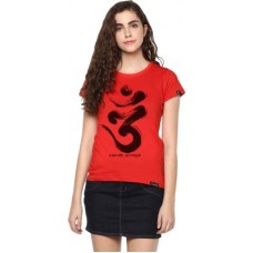 Deals, Discounts & Offers on Women - [Size XL] Young TrendzGraphic Print Women Round Neck Red T-Shirt