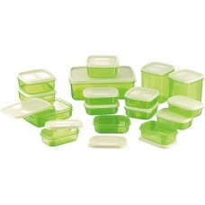 Deals, Discounts & Offers on Kitchen Containers - MasterCook 17 Pieces Green - 150 ml, 500 ml, 200 ml, 700 ml, 330 ml, 1630 ml PP (Polypropylene) Food Storage(Pack of 17, Green)