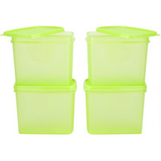 Deals, Discounts & Offers on Kitchen Containers - [Pre-Book] All Time Sleek - 850 ml Plastic Grocery Container(Pack of 4, Green)