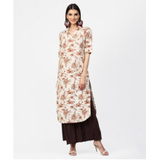 Deals, Discounts & Offers on Women - [Size XS] LibasWomen Printed Poly Crepe Straight Kurta(Multicolor)