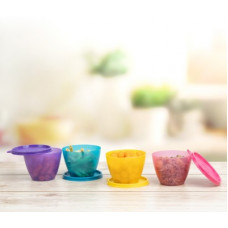 Deals, Discounts & Offers on Kitchen Containers - Tupperware Liquid Tight Container Bowled Over - 400 ml Plastic Fridge Container(Pack of 4, Green, Purple, Pink, Yellow)