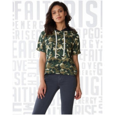 Deals, Discounts & Offers on Women - MetronautMilitary Camouflage Women Hooded Green T-Shirt