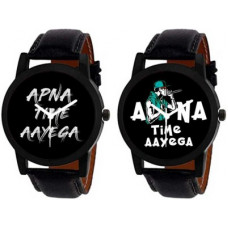 Deals, Discounts & Offers on Watches & Wallets - swanos Collection of Apna Time Aayega & Green Men combo 2 Analog Watch - For Men