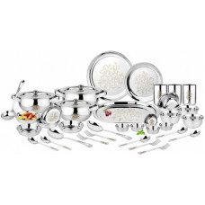 Deals, Discounts & Offers on  - Classic Essentials Pack of 61 Stainless Steel Flora Dinner Set